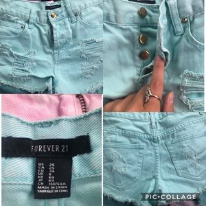 Forever 21 Blue / Teal High Waisted Shorts